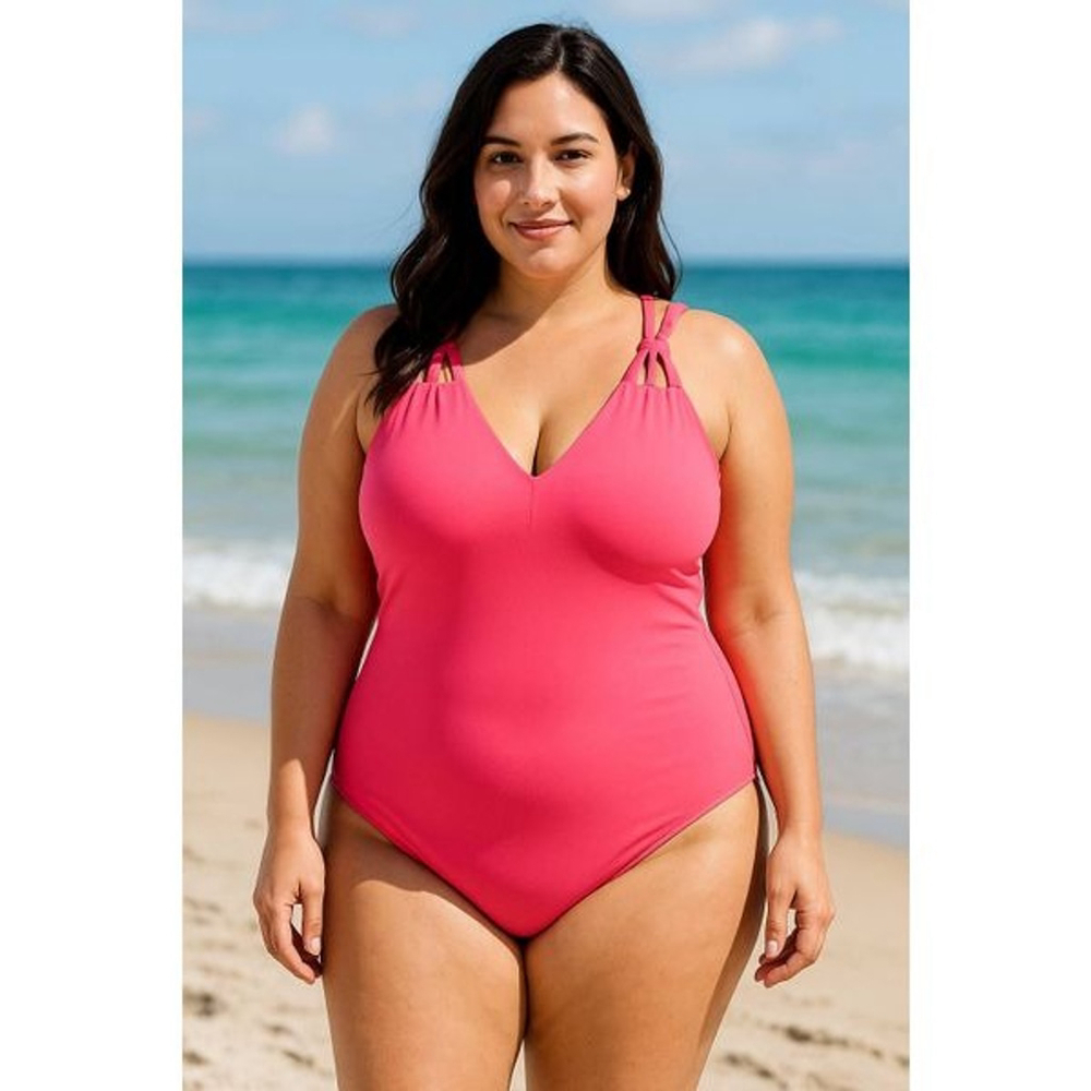 Becca Strappy One Piece Swimsuit Pink Size 1X